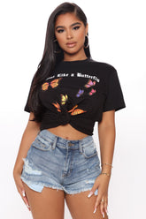 Amberlee Distressed Denim Shorts - Medium Blue Wash Ins Street